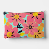 Roze & Gele Bloesems op Sky Blue-Dopamine Style Etui (Achterkant)