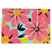 Roze & Gele Bloesems op Sky Blue – Dopamine Style Groot Cadeauzakje (Achterkant)