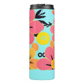 Roze & Gele Bloesems op Sky Blue - Dopamine Style Thermosbeker (Achterkant)