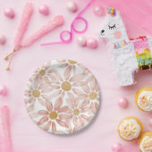 Roze Gele Boho Wild Daisies Papieren Bordje (Feest)