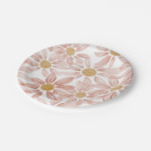 Roze Gele Boho Wild Daisies Papieren Bordje (Gekanteld)