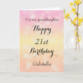  roze gele Bokeh 21ste verjaardag Kaart (Gele Bloem)