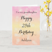 Roze gele Bokeh 25th Birthday Card Kaart (Gele Bloem)