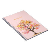 Roze Gele Boom Notitieboek (Rechterzijde)