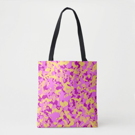 Roze gele Camouflage Camopatroon Tote Bag (Voorkant)