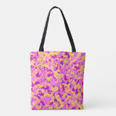 Roze gele Camouflage Camopatroon Tote Bag (Achterkant)