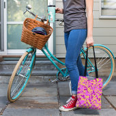 Roze gele Camouflage Camopatroon Tote Bag