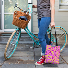 Roze gele Camouflage Camopatroon Tote Bag