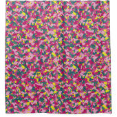 Roze gele Camouflage Camouflage Patroon Douchegordijn (Voorkant)