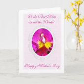 Roze Gele Cattleya Moederdag Kaart (Gele Bloem)