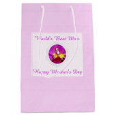 Roze gele Cattleya Orchid Moederdag Gift Bag Medium Cadeauzakje (Voorkant)