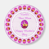 Roze gele Cattleya Orchid Moederdag Magnet (Voorkant)