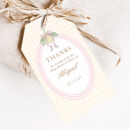 Roze & Gele Citroen Boog Baby Shower Favor Cadeaulabel