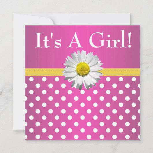 Roze gele dagvaarding Baby shower Kaart (Voorkant)
