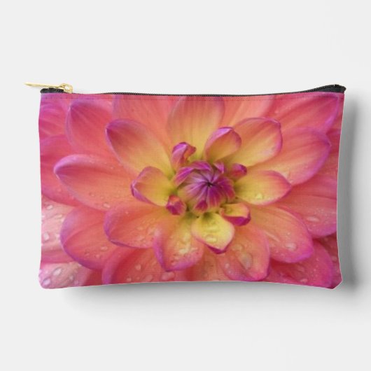 Roze & Gele Dahlia Patroon Etui (Voorkant)