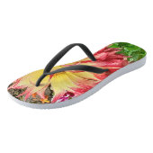 Roze & Gele Dahlia  Teenslippers (Schuin)