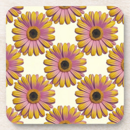 Roze Gele Daisies Onderzetter Set