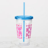 Roze gele daisy bloem moderne elegante patroon acryl drinkbeker (Rechts)