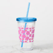 Roze gele daisy bloem moderne elegante patroon acryl drinkbeker (Achterkant)