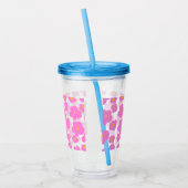 Roze gele daisy bloem moderne elegante patroon acryl drinkbeker (Links)