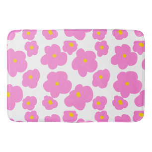Roze gele daisy bloem moderne elegante patroon badmat
