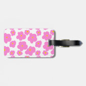 Roze gele daisy bloem moderne elegante patroon bagagelabel (Achterkant horizontaal)