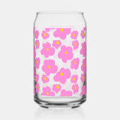 Roze gele daisy bloem moderne elegante patroon blikvorm glas (Achterkant)