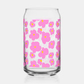 Roze gele daisy bloem moderne elegante patroon blikvorm glas (Rechts)