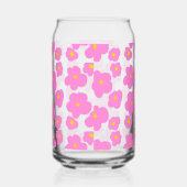 Roze gele daisy bloem moderne elegante patroon blikvorm glas (Links)