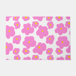 Roze gele daisy bloem moderne elegante patroon deurmat