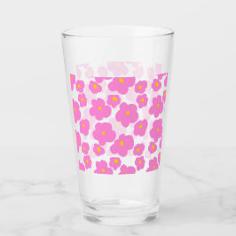 Roze gele daisy bloem moderne elegante patroon glas