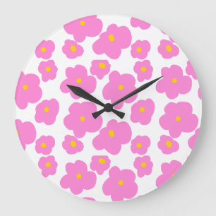 Roze gele daisy bloem moderne elegante patroon grote klok