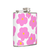 Roze gele daisy bloem moderne elegante patroon heupfles (Rechts)