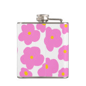 Roze gele daisy bloem moderne elegante patroon heupfles (Achterkant)