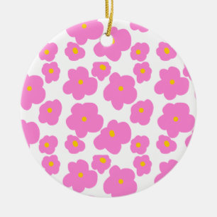 Roze gele daisy bloem moderne elegante patroon keramisch ornament