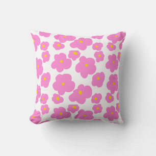 Roze gele daisy bloem moderne elegante patroon kussen