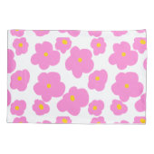 Roze gele daisy bloem moderne elegante patroon kussensloop (Achterkant)