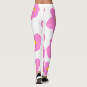 Roze gele daisy bloem moderne elegante patroon leggings (Achterkant)