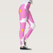 Roze gele daisy bloem moderne elegante patroon leggings (Rechts)