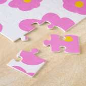 Roze gele daisy bloem moderne elegante patroon legpuzzel (Zijkant)