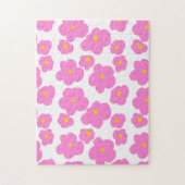 Roze gele daisy bloem moderne elegante patroon legpuzzel (Verticaal)