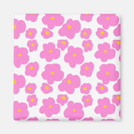 Roze gele daisy bloem moderne elegante patroon magneet