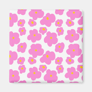 Roze gele daisy bloem moderne elegante patroon magneet