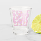 Roze gele daisy bloem moderne elegante patroon shot glas (Achterkant)