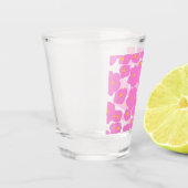 Roze gele daisy bloem moderne elegante patroon shot glas (Links)