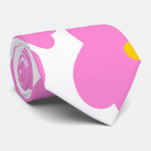 Roze gele daisy bloem moderne elegante patroon stropdas (Opgerold)