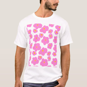 Roze gele daisy bloem moderne elegante patroon t-shirt