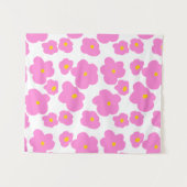 Roze gele daisy bloem moderne elegante patroon wandkleed (Voorkant (horizontaal))