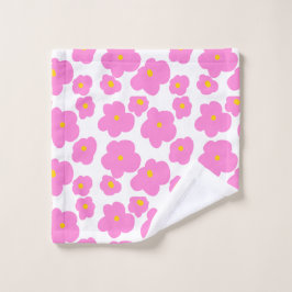 Roze gele daisy bloem moderne elegante patroon washandje