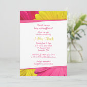 Roze Gele Daisy Weddenschap Bridal Shower Kaart (Staand voorkant)